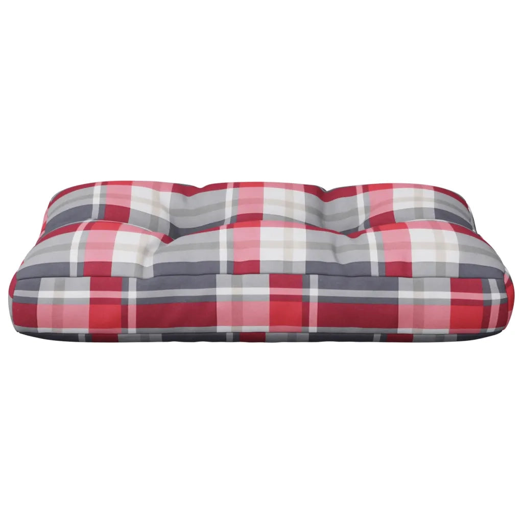 Cuscino per Pallet a Quadri Rossi 60x40x12 cm in Tessuto