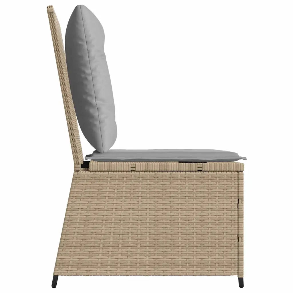 vidaXL Divano da giardino con cuscino Beige Poly Rattan