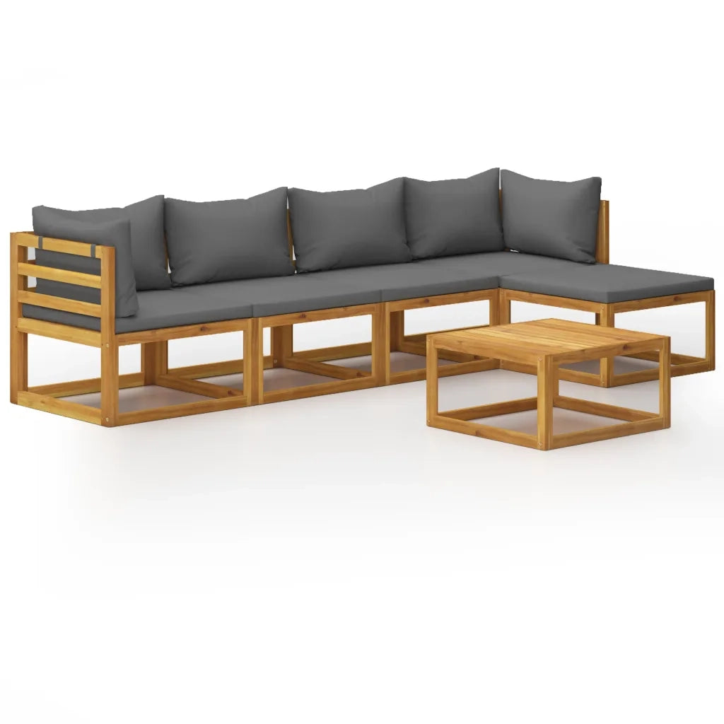 Set Divani da Giardino 6 pz con Cuscini in Massello di Acacia cod mxl 49022
