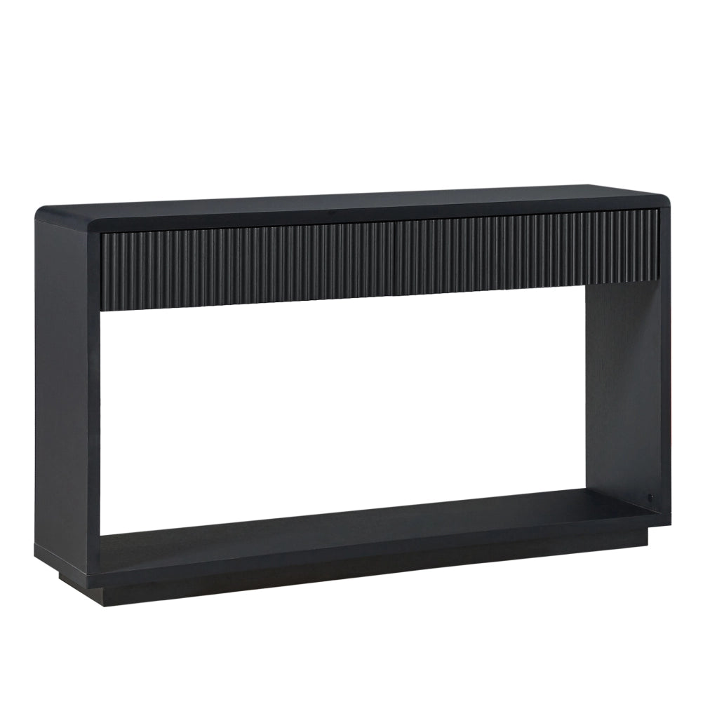 Tavolo consolle da ingresso 150 cm con 2 cassetti e ripiano aperto; nero