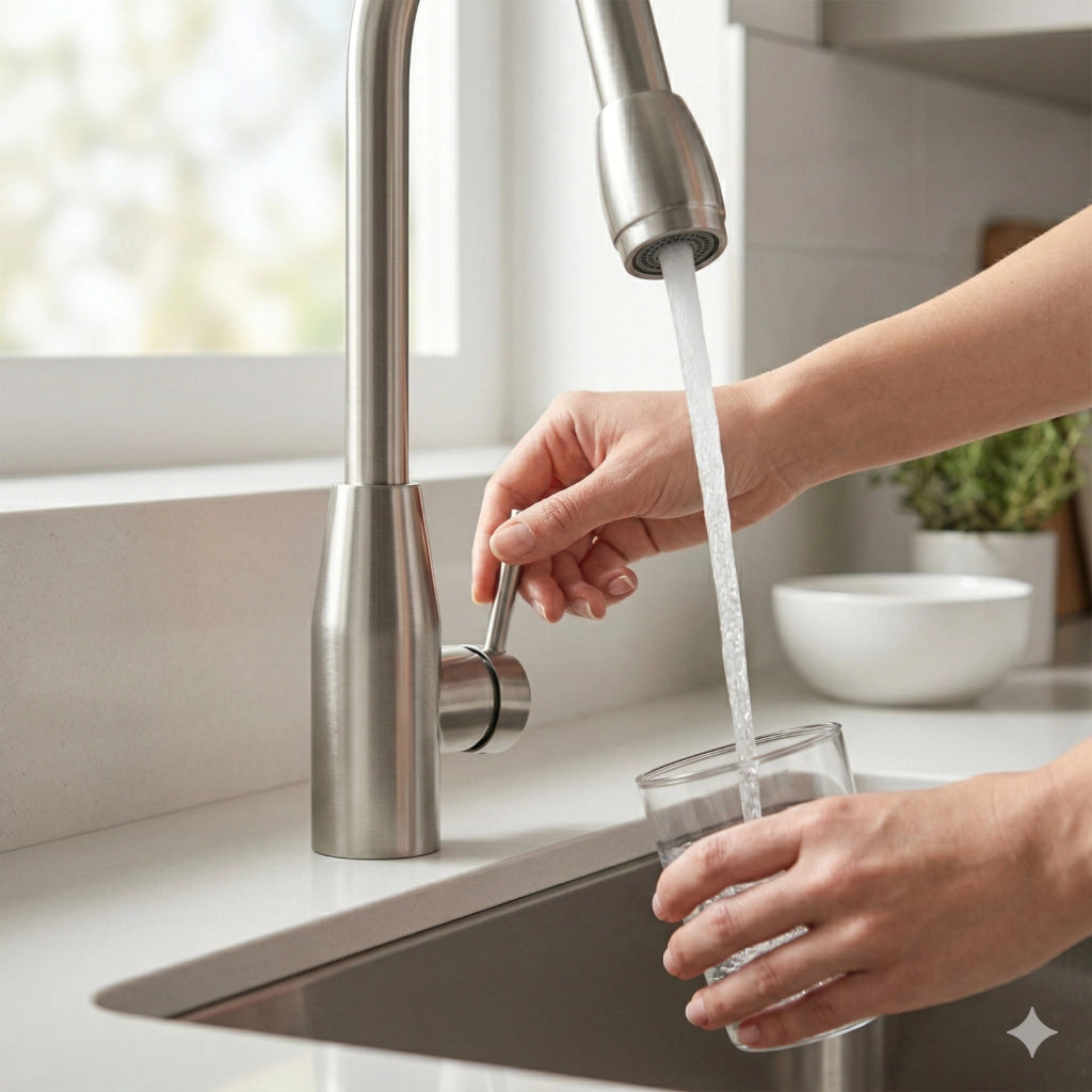 RUBINETTO MISCELATORE CUCINA MONOCOMANDO CROMATO COLLO ALTO GIREVOLE ACQUA 8066