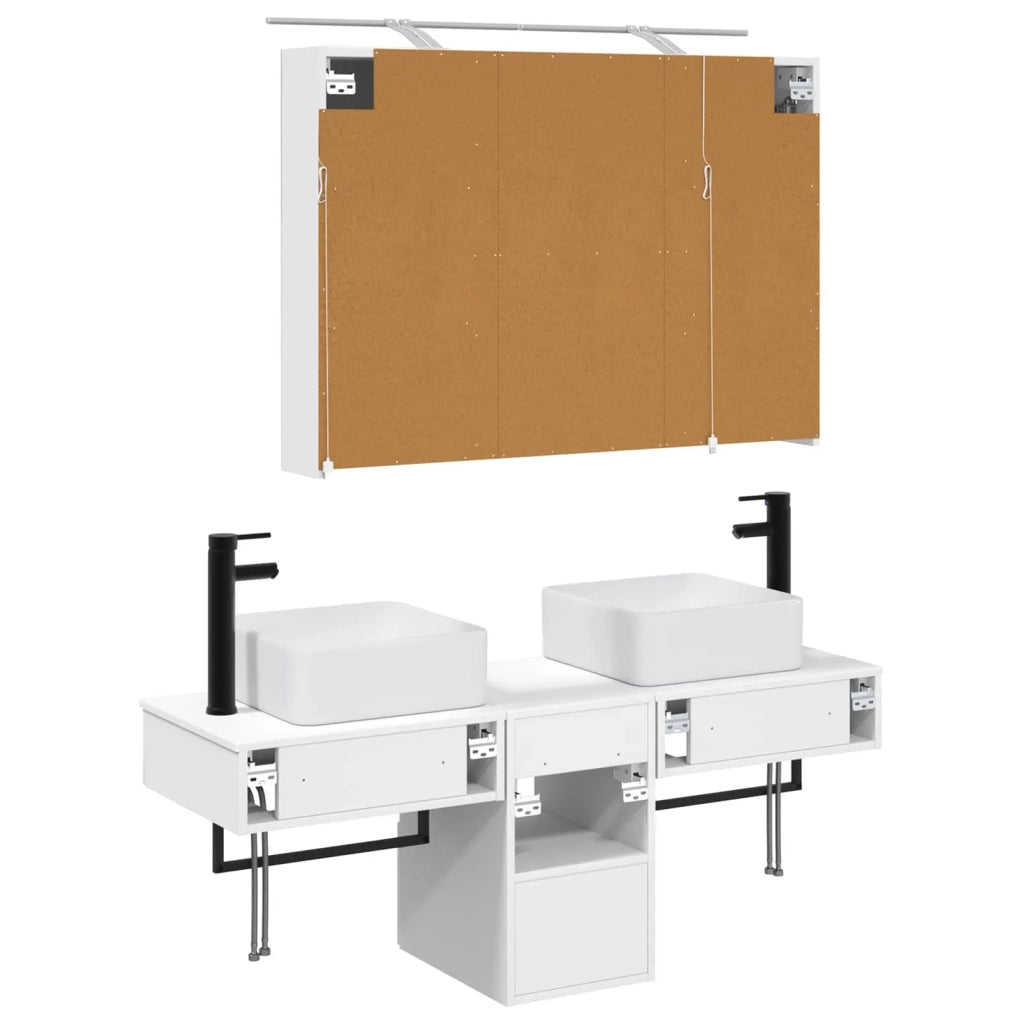 Set di Armadi da Bagno 4 pcs Bianco 100 x 14,5 x 70 cm 3406295
