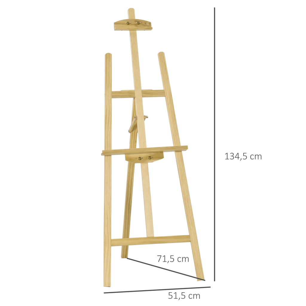 Cavalletto da Pittura Regolabile in Legno ¨C Zephmum ¨C 51,5x71,5x134,5cm Naturale