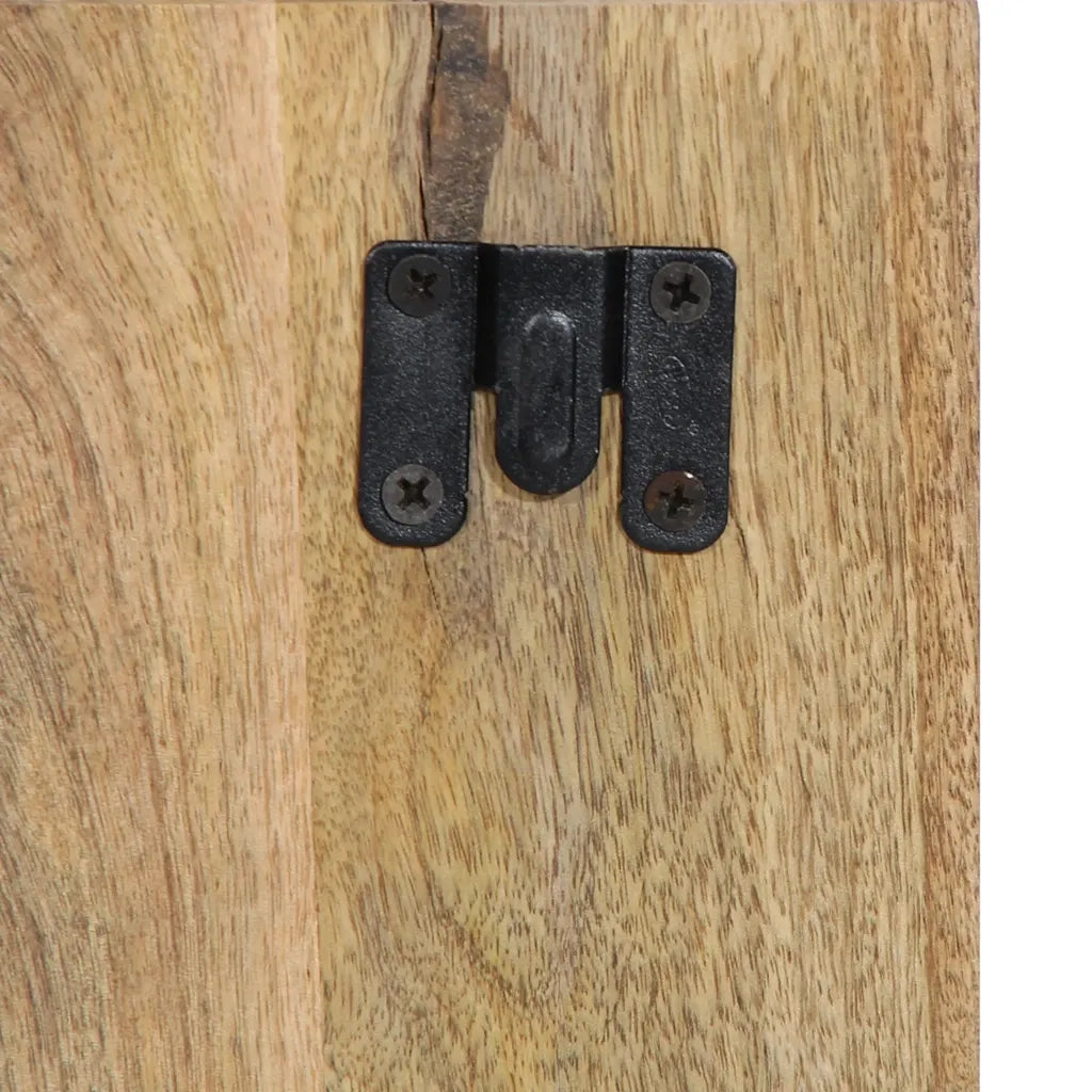Comodino-Tavolino da notte 50x27x50 cm in Legno Grezzo Massello di Mango 650230