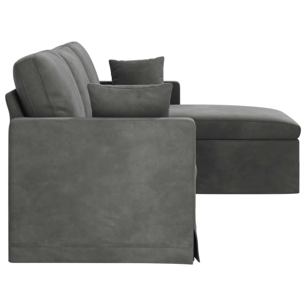 Divano Grigio scuro 198 x 134 x 80 cm Velluto