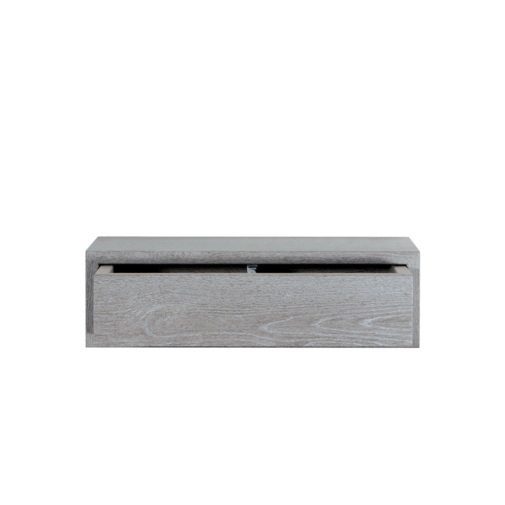  Mensola da Muro con Cassetto Modello LEGOLO, Comodino Sospeso, Mensola da Parete, 45x13.4 p20 cm. Finitura  ROV. GRIGIO NUOVO - MADE IN ITALY