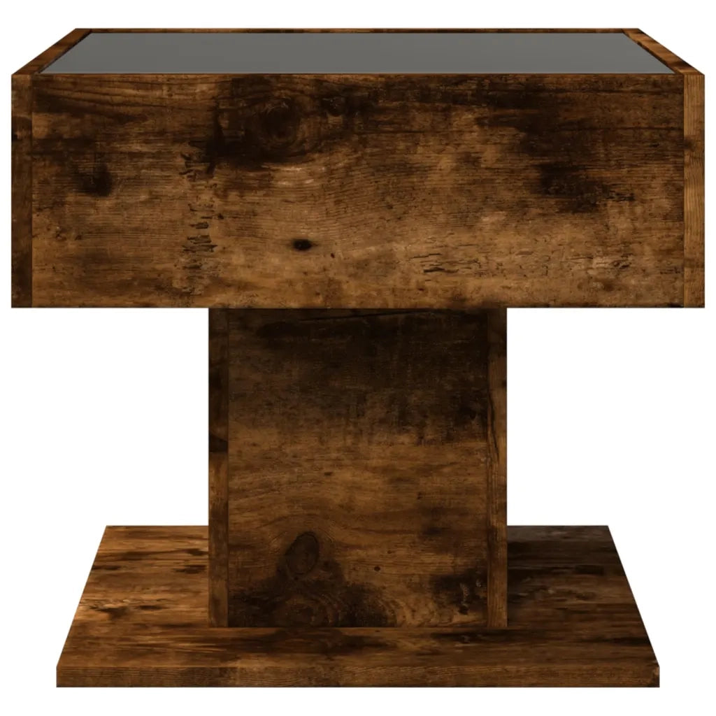 vidaXL Tavolino Salotto con LED Rovere Fumo 50x50x45 cm Multistrato