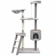 Tiragraffi albero per gatti cuccia per gatti giocattolo peluche sisal 150 cm grigio 3702175