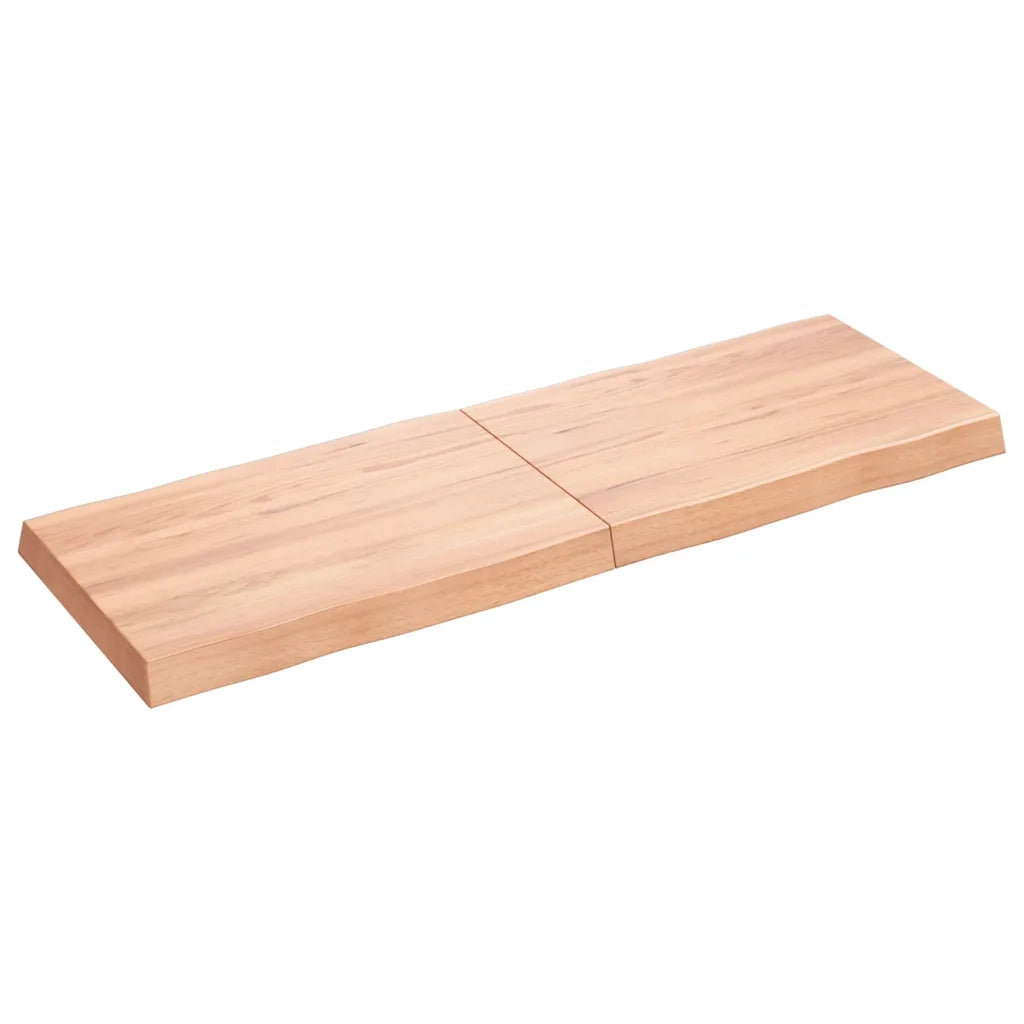 Piano Tavolo Marrone Chiaro 120x40x(2-6) cm Rovere Non Trattato 363957