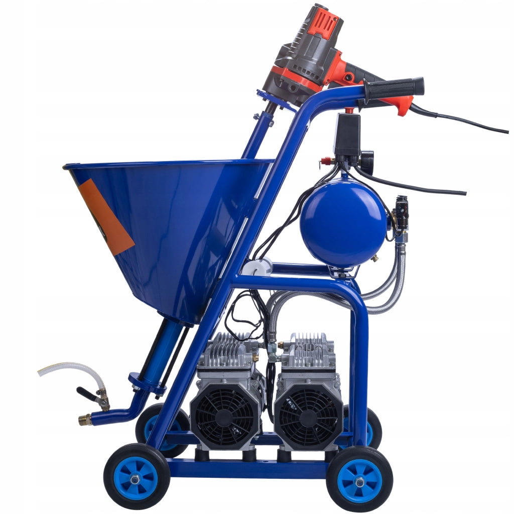 Agitatore per Intonaco Rosfix Blue Dragon BD57 – 5700W, 25L/Min, 22MPA | Set con Filtro Aria, 3 Ugelli, Tubo 10m