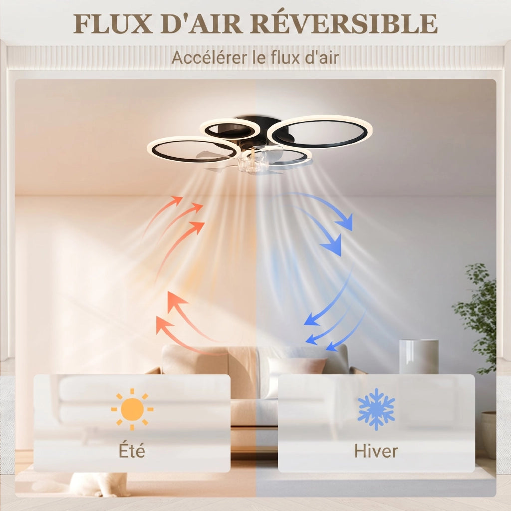 Ventilatore da Soffitto con Luce e Telecomando ¨C Zephmum ¨C Nero, 77 cm