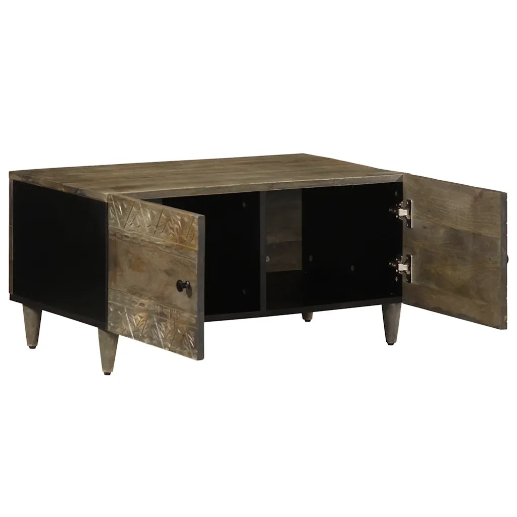 Tavolino da Salotto Grigio Chiaro 80x50x40 cm Legno di Mango