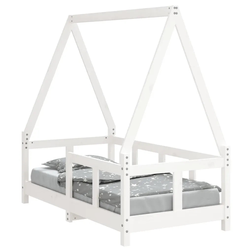Giroletto per Bambini | Letto Infantile | Lettino Bianco 70x140cm in Legno Massello di Pino