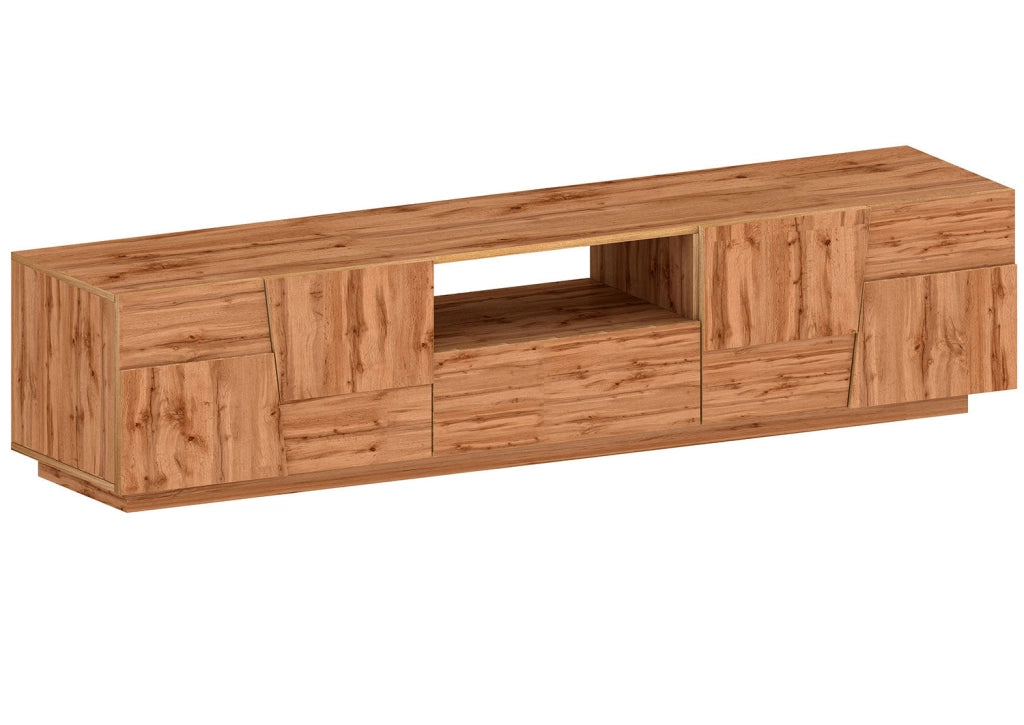 Mobile Tv 4 Anta 1 Cassetto e Ripiano a Giorno 220x44x46 cm Pongo 4A 1C Rovere Wotan