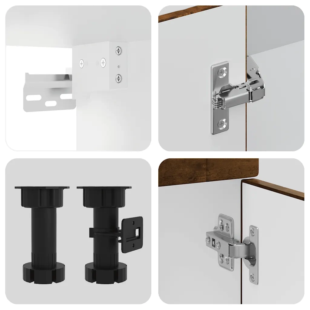 Set Mobili da Cucina 4 pz Porto Rovere Fumo Legno Multistrato 3314876