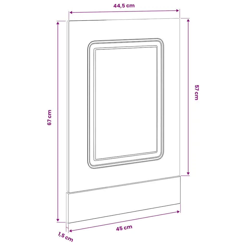 Pannello Lavastoviglie Kalmar Bianco 45x1,5x67 cm in Truciolato
