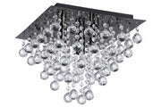 Plafoniera quadrata nera glamour cristalli 3xE14 32cm