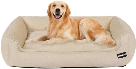 Letto per Cani, Banca per Cani, Cuscino per Cani, Giacca per Cani Rimovibile e Lavabile, Beige, 110 x 86 x 26 cm