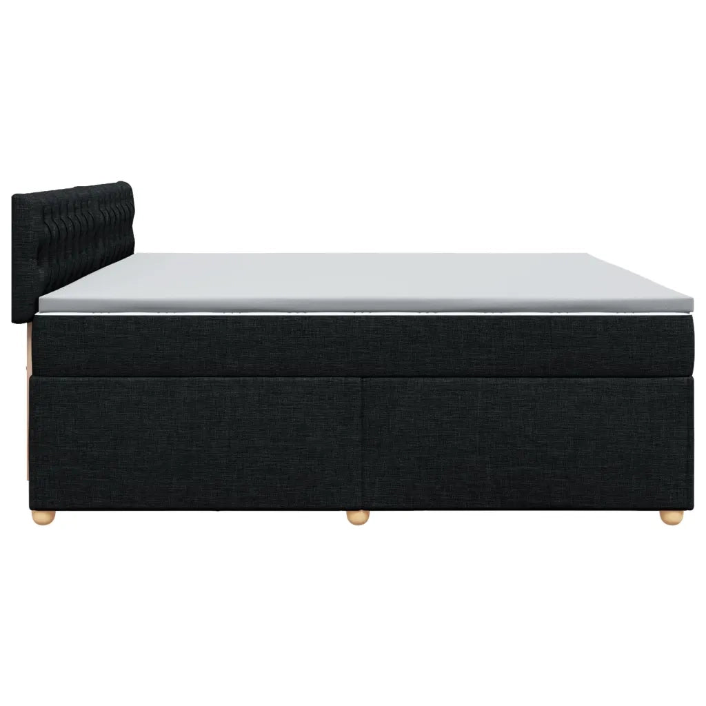 Giroletto a Molle con Materasso Nero 200x200 cm in Tessuto