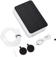 Pompa di Ossigeno per Piscine Esterne a Energia Solare, Pompaggio Automatico con Batteria 2200mAh e Ricarica USB, Pannello Solare Flessibile