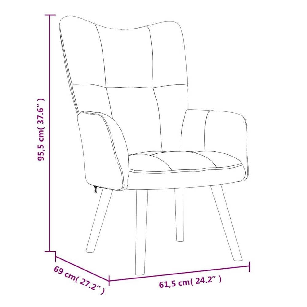Reclining Armchair With Footstool, Light Grey Velvet