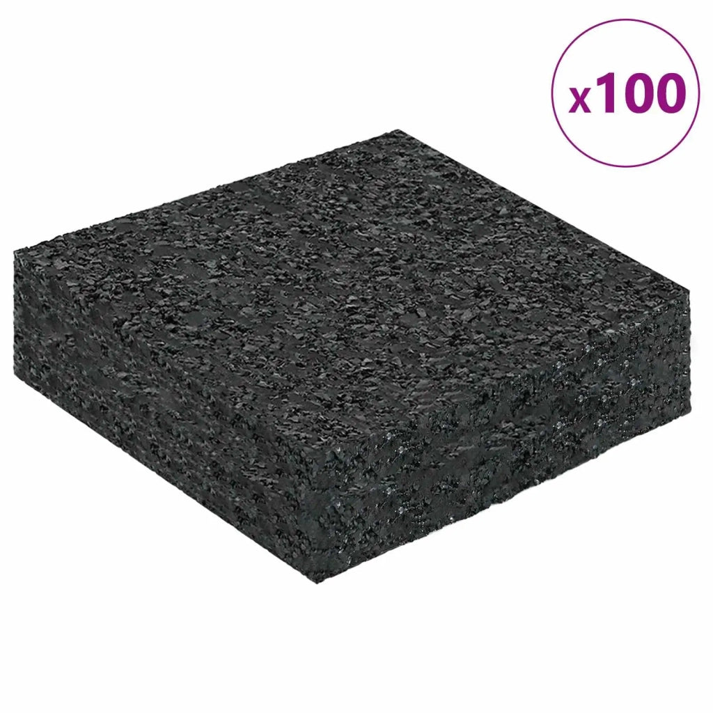 Pad per patio in granuli di gomma Nero 9 x 9 x 2 cm Gomma CFW9712233