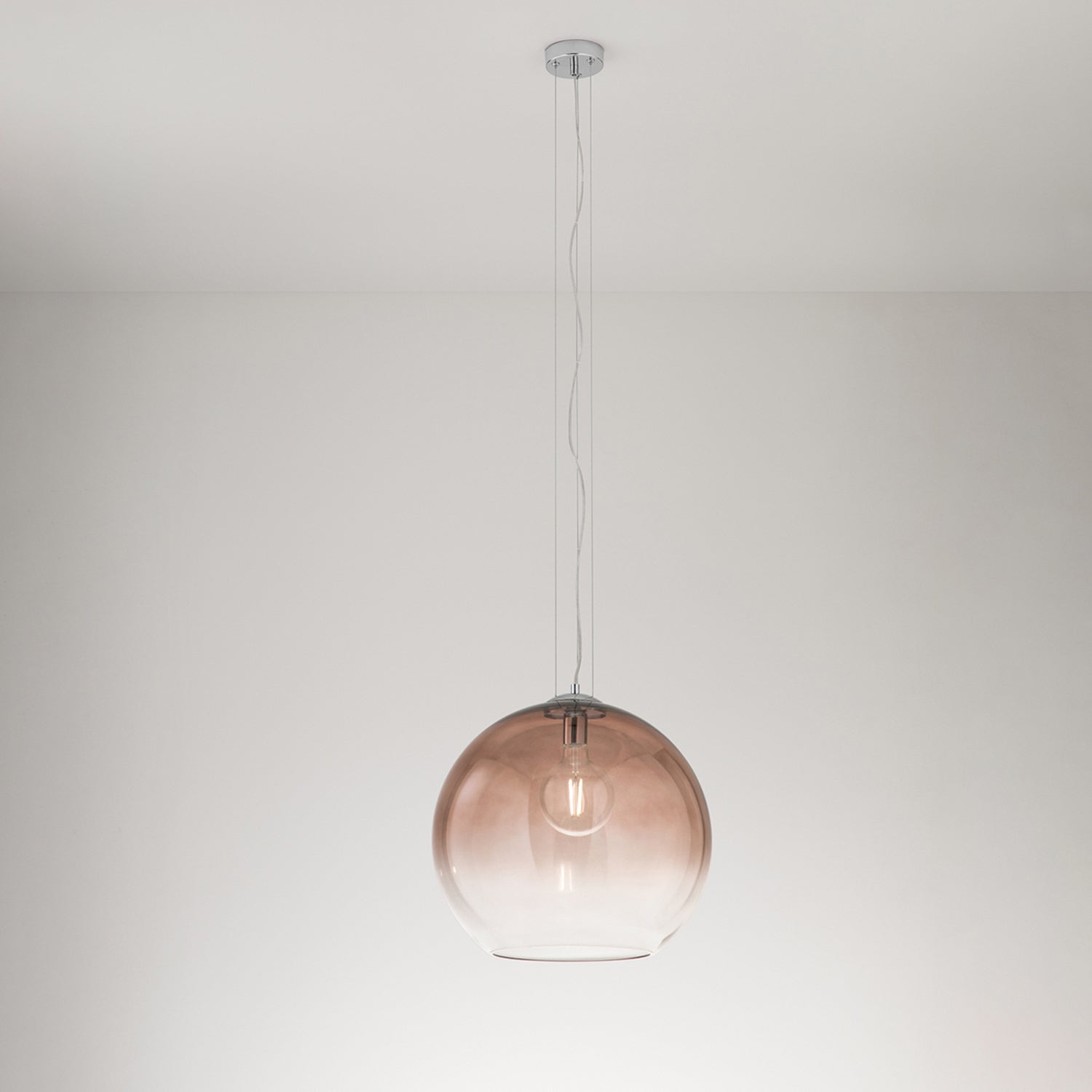 Sospensione Contemporanea Planet Vetro Marrone 1 Luce E27 Ip20 D45