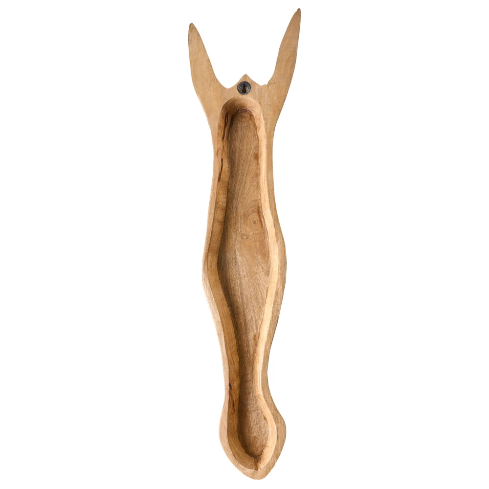 Decorazione da parete in legno di mango bianco e nero Decorazione da appendere con motivo zebra Stile boho swahili fatto a mano