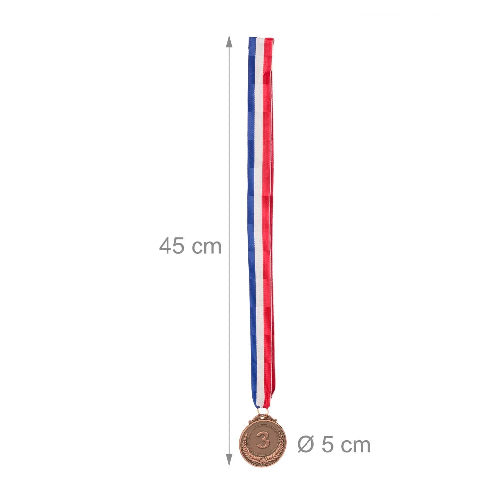 Set di 12 medaglie di premio per bambini competizioni 10 x 5 cm in metallo dorato 13_0013473