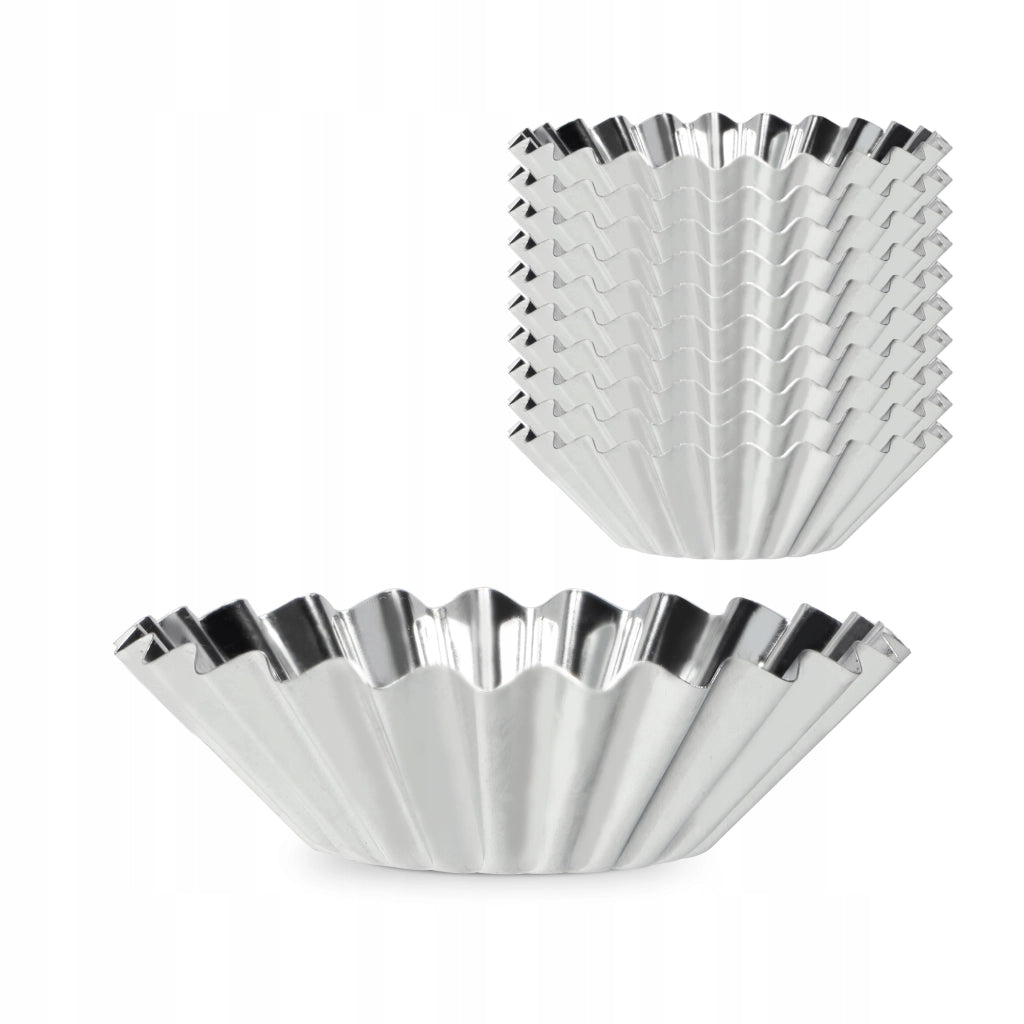 Set di 10 stampi in metallo KADAX per muffin, cupcake e crostatine, 7 cm