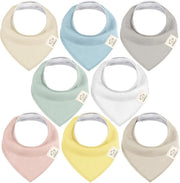 Set di 8 asciugamani per bambini con bandana unisex, asciugamani per bambini superassorbenti, asciugamani per bambini in cotone biologico, asciugamani per bambini per neonati, asciugamani per bambini contro le macchie.
