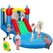 Castello gonfiabile per bambini con scivolo ¨C zephmum ¨C 415x205x190cm, multicolore