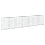 Gabbione recinto a gabbia muro di contenimento con coperchio 700 x 50 x 150 cm ferro zincato argento 02_0040194
