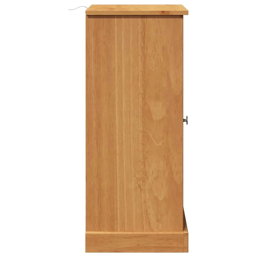 Mobiletto da bagno rettangolare 37,5 x 34 x 80 cm con pratico contenitore stile rustico legno di mango marrone 02_0057905
