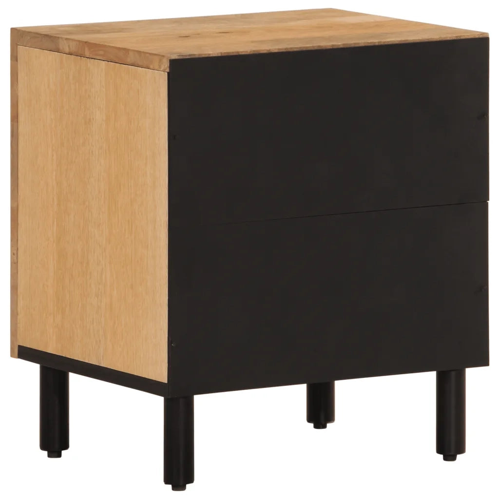 Comodini 2pz-Set di 2 Tavolino da notte 40x33x46 cm in Legno Massello di Mango 877397