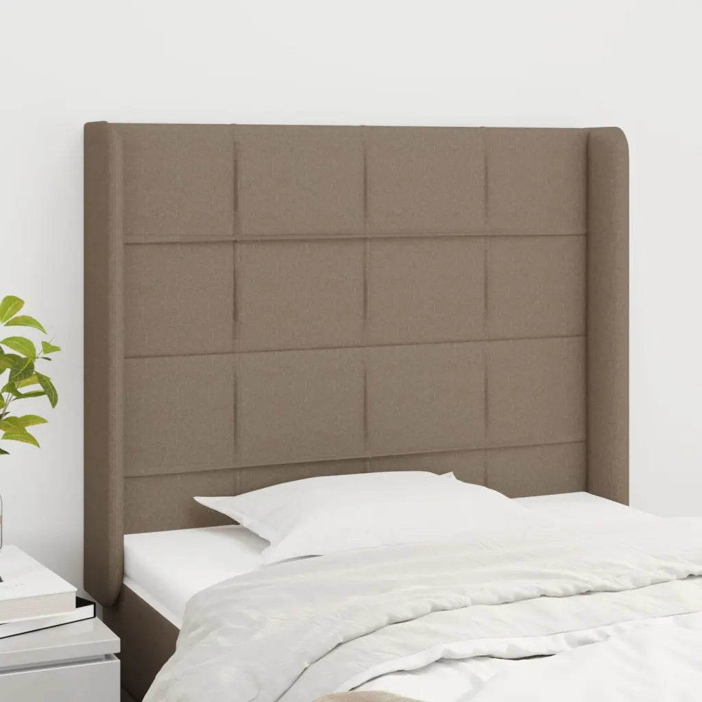 Testiera ad Orecchio-Testata con Orecchie Tortora 103x16x118/128 cm in Tessuto 845217