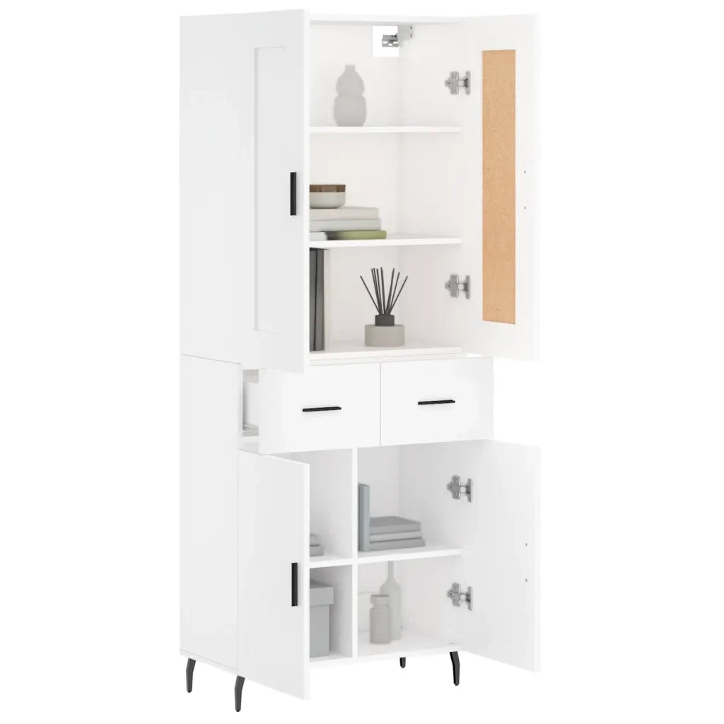 Credenza Bianca 69,5x34x180 cm in Legno Multistrato 3199889
