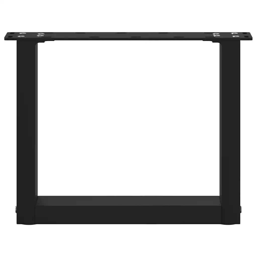vidaXL Gambe per Tavolino da Caffè a Forma di U 2 pz Nere 30x(30-31) cm Acciaio