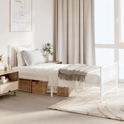 Giroletto con Testiera e Pediera Metallo Bianco 80x200 cm 350940