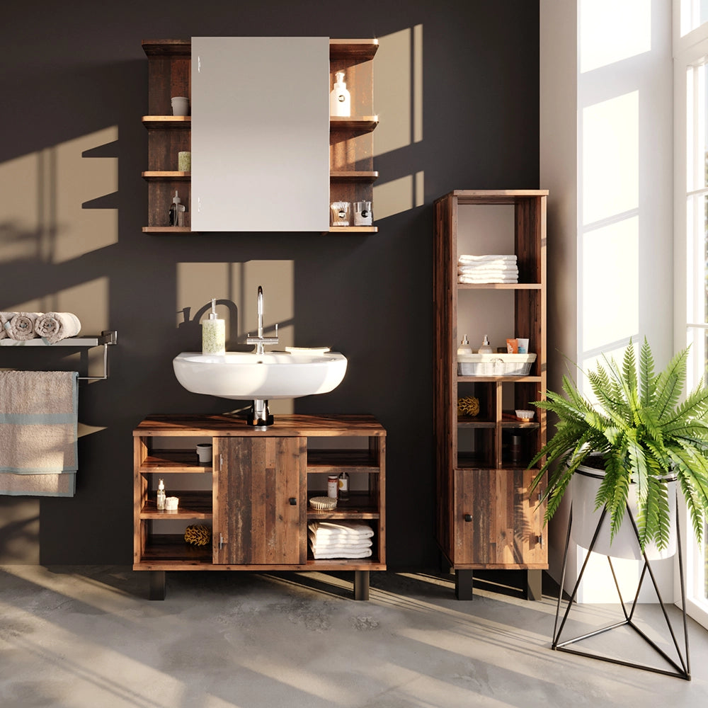 Mobiletto bagno Fynn Rovere rustico 30 x 130.6 cm porta piccola Vicco