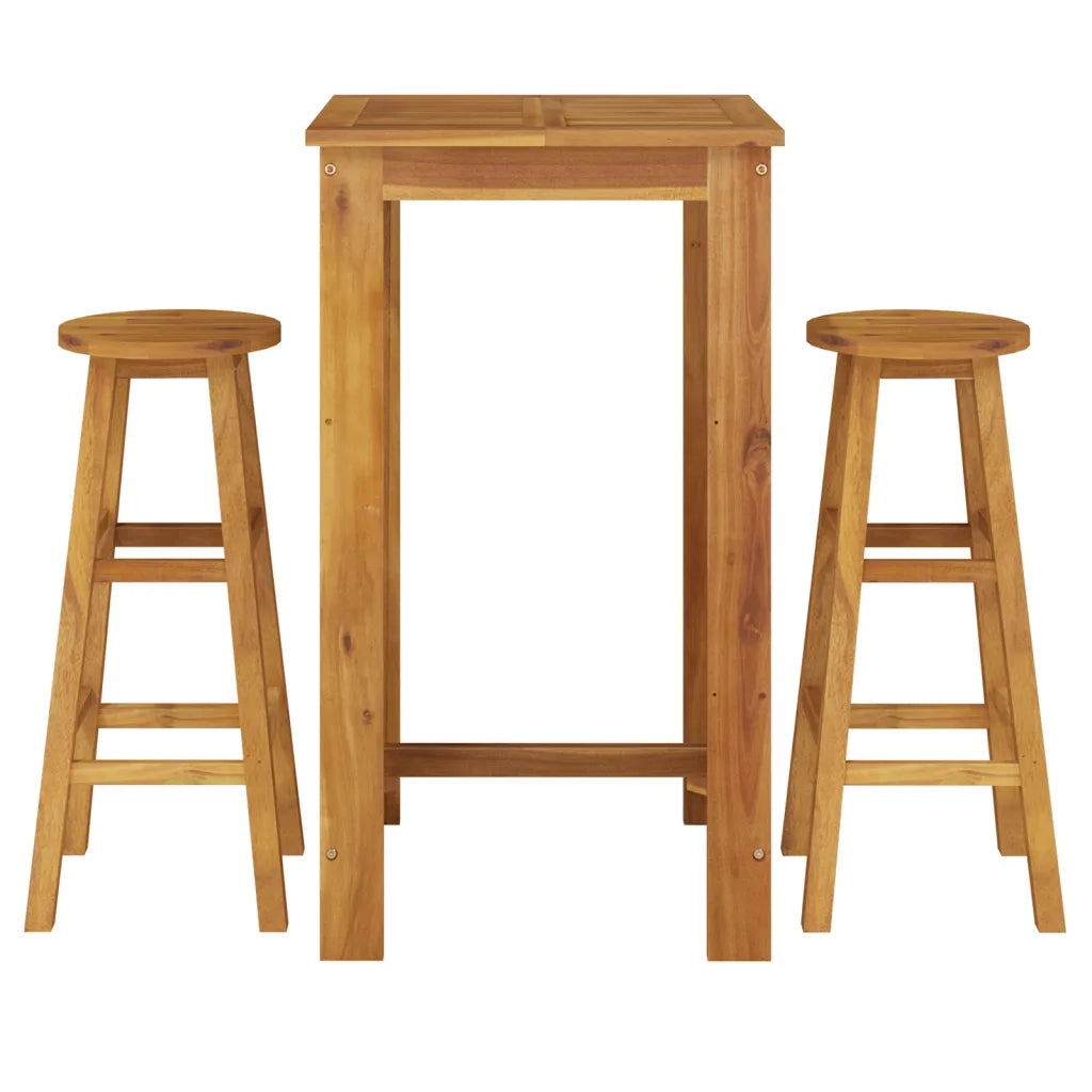 Set da Bar da Giardino 3 pz | Set Salotto da Giardino in Legno Massello di Acacia