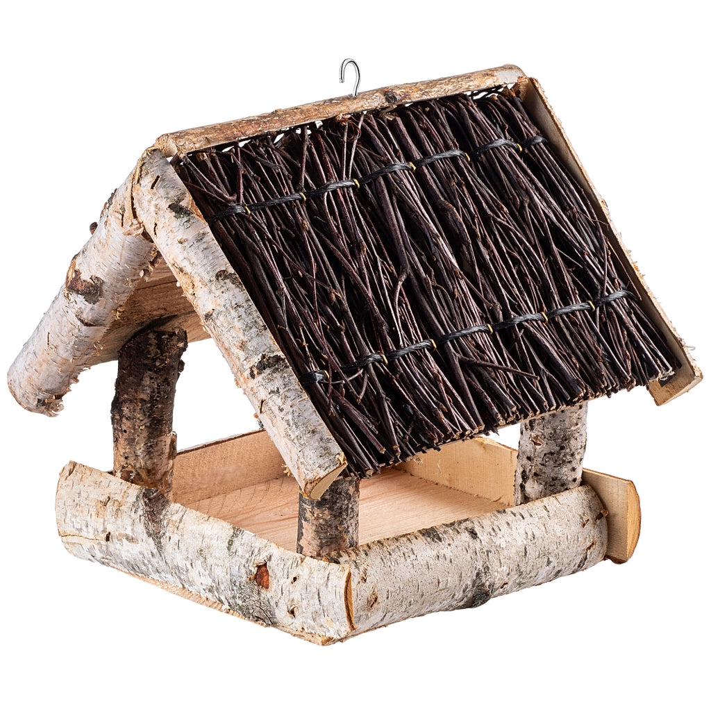 KADAX Grande mangiatoia per uccelli in legno da appendere, decorazione da giardino.