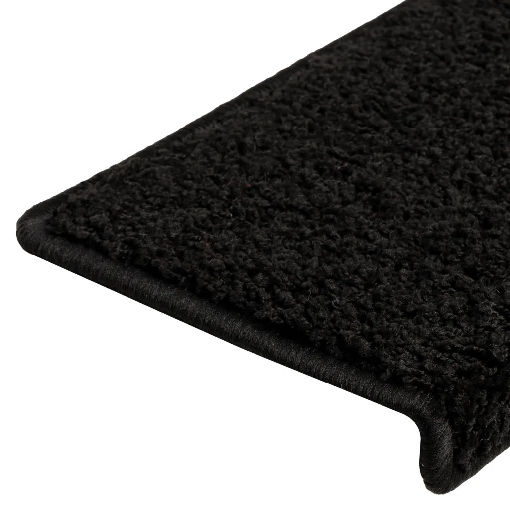 Tappetini per scale 10 pz | Gradini per Scale 65x21x4 cm Nero Bordo rettangolare