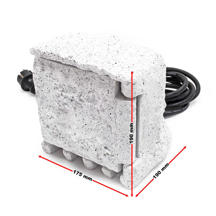 Presa multipla per esterno 4 prese cavo 5m Multipresa da giardino effetto pietra, protezione IP44