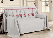 Telo Arredo Linea Pensieri Delicati Disegno Cuore Appeso - Matrimoniale - Rosso