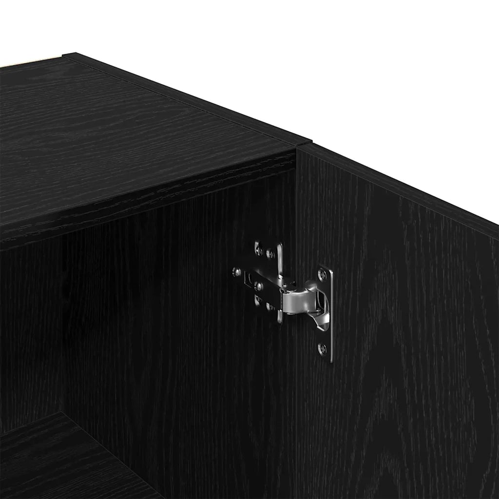 Mobile da Bagno con lo scaffale Rovere nero 32 x 34 x 188,5 cm 862097