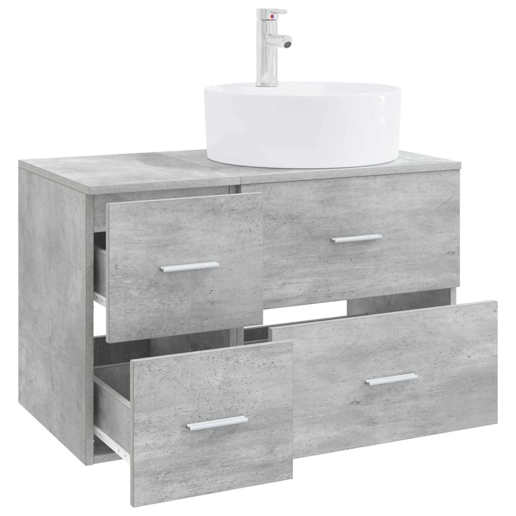 Set di mobili per il bagno 2 pz Grigio Cemento 3403987