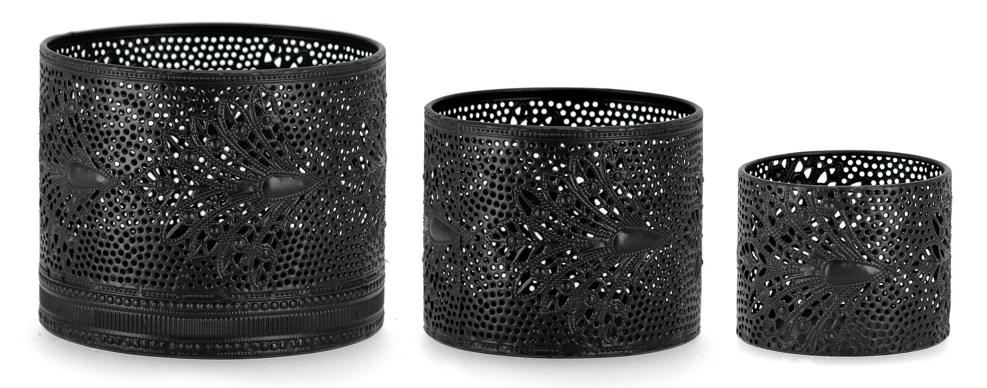 Set 3 Lanterne   in Metallo Larjam Nero