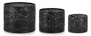 Set 3 Lanterne   in Metallo Larjam Nero
