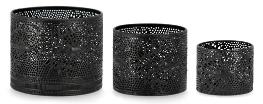 Set 3 Lanterne   in Metallo Larjam Nero